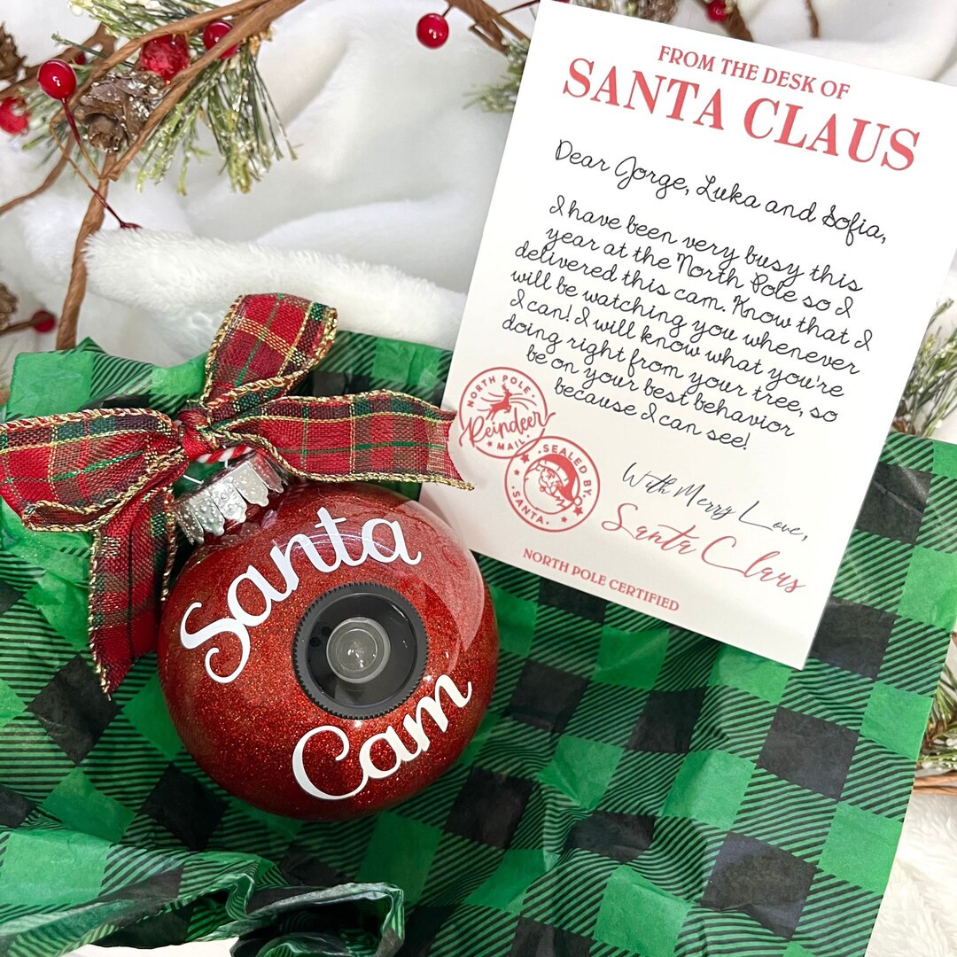 Santa Cam. Elf Cam. Christmas Ornament for Kids, Custom Santa or Elf Letter | Etsy (US)