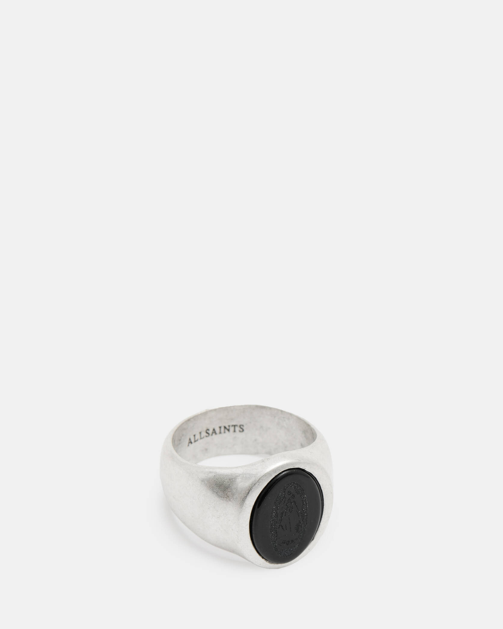 Saint Sterling Silver Stone Ring WARM SILVER/JADE | ALLSAINTS US | AllSaints US