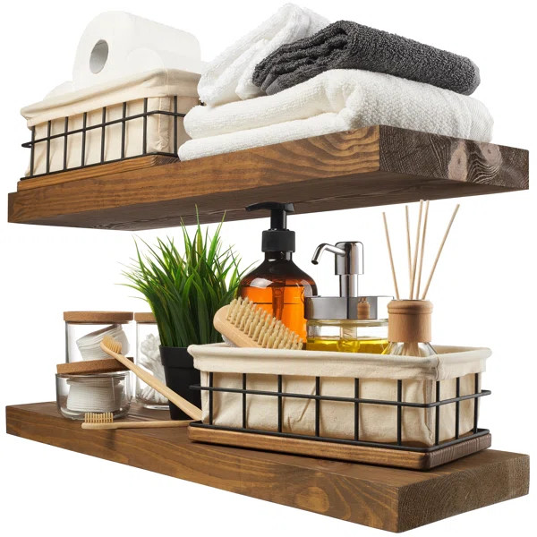 Solid Wood Floating Shelves, Wall Mounted Shelves | Wayfair North America