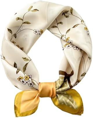 ANDANTINO 100% Mulberry Silk Scarf -21” Lightweight Square Neckerchief – Breathable Digital P... | Amazon (US)
