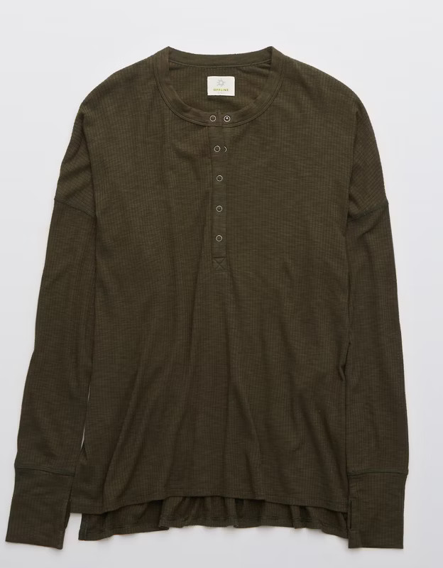 OFFLINE Ribbed Henley T-Shirt | American Eagle Outfitters (US & CA)