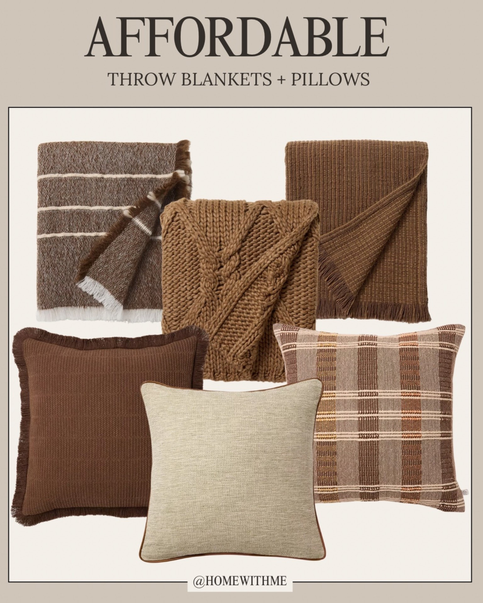 Brown toned throw blankets & pillows from Target! 🤎

#LTKSeasonal #LTKHome