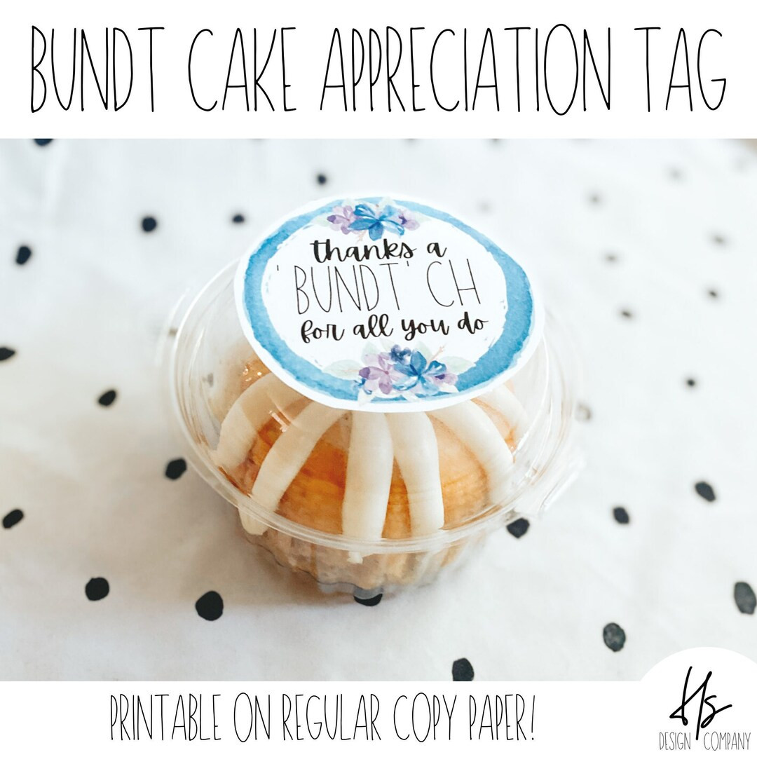 Thanks a Bundtch for All You Do Gift Tag  Bundt Cake Tag  - Etsy | Etsy (US)
