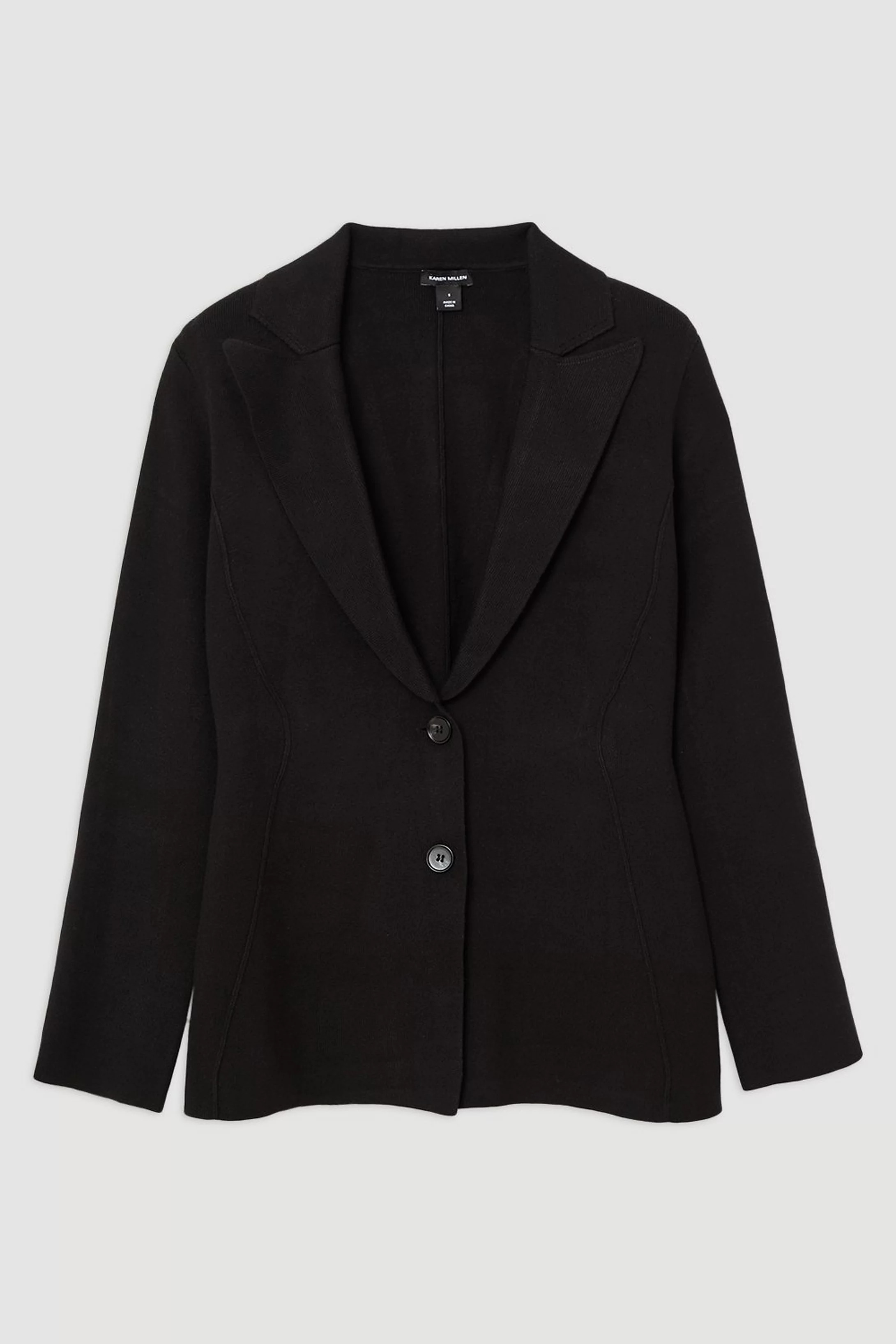 Wool Look Tailored Knit Jacket | Karen Millen | Karen Millen UK + IE + DE + NL