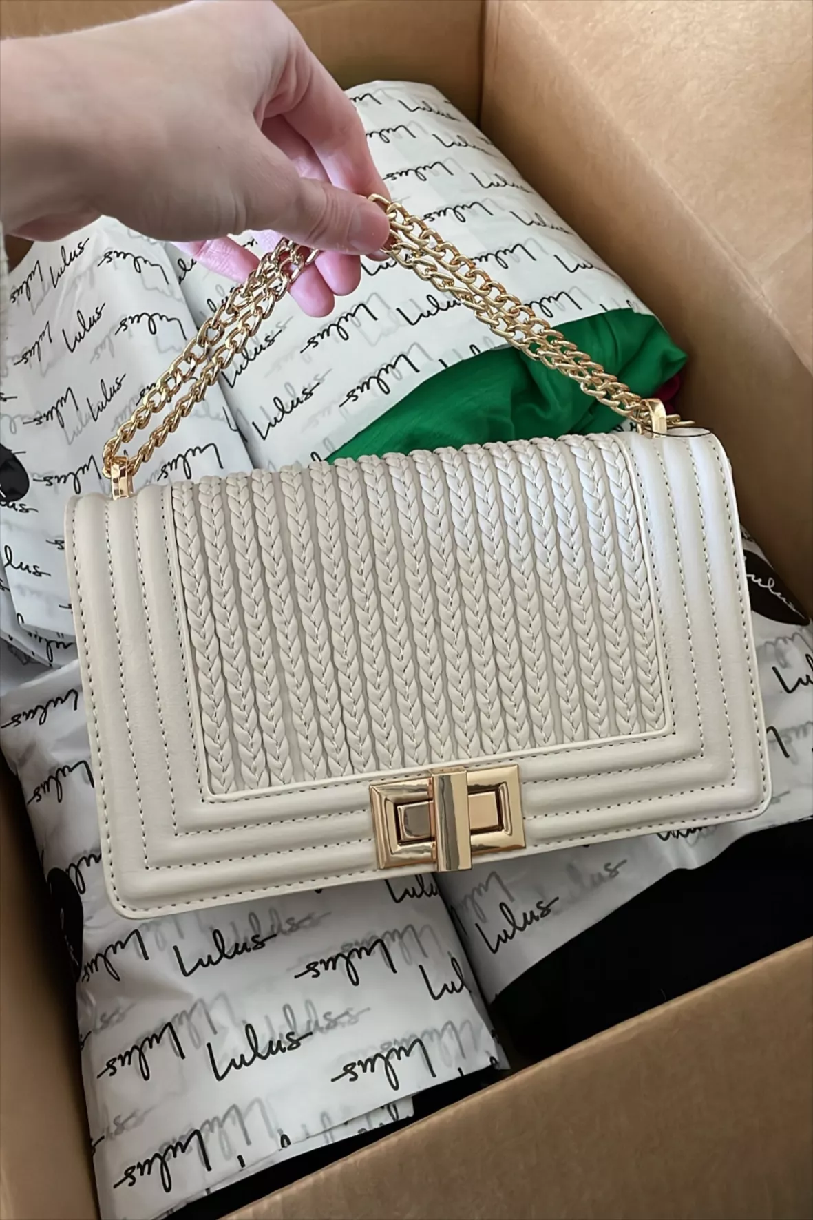 Let's Go Out Later White Braided Crossbody Bag