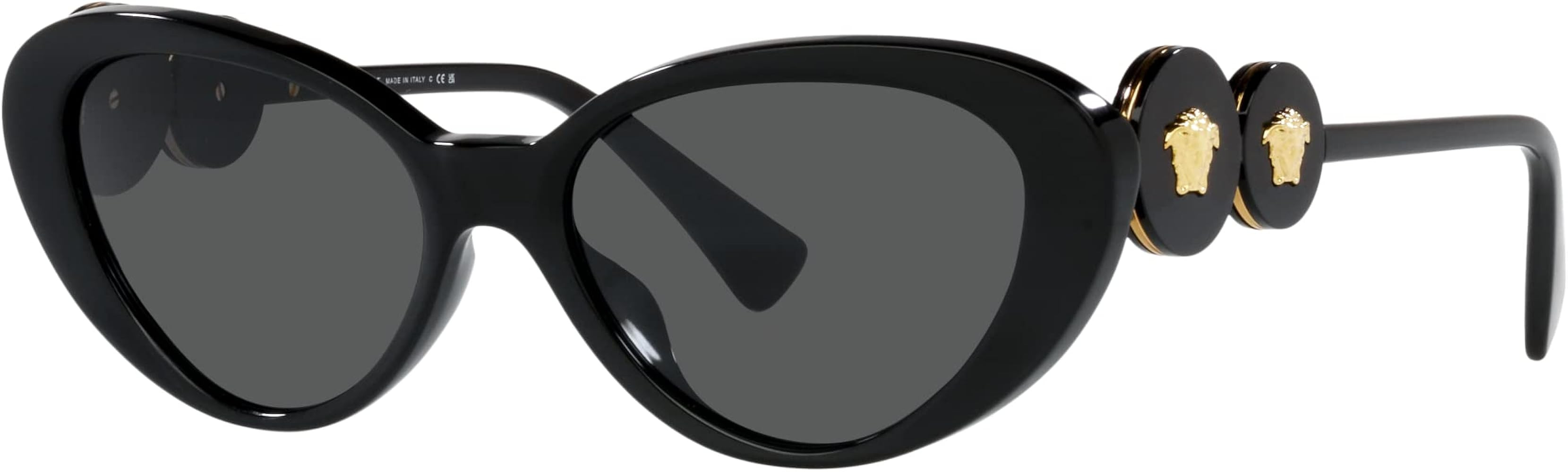 Versace Woman Sunglasses Black Frame, Dark Grey Lenses, 54MM | Amazon (US)