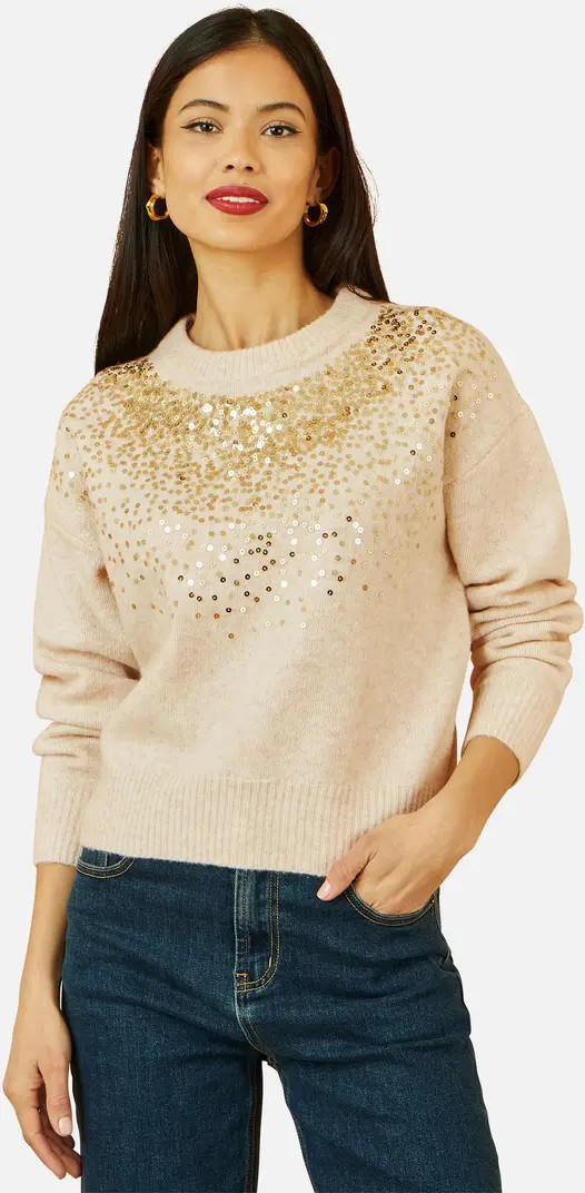Yumi Relaxed Knitted Sequin Sweater | Nordstrom | Nordstrom