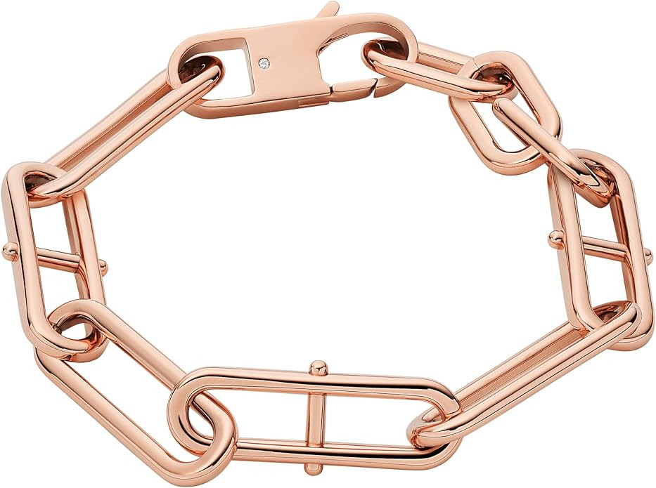 Fossil Women's Rose Gold-Tone Stainless Steel Chain or Beaded Bracelet for Women | Amazon (US)
