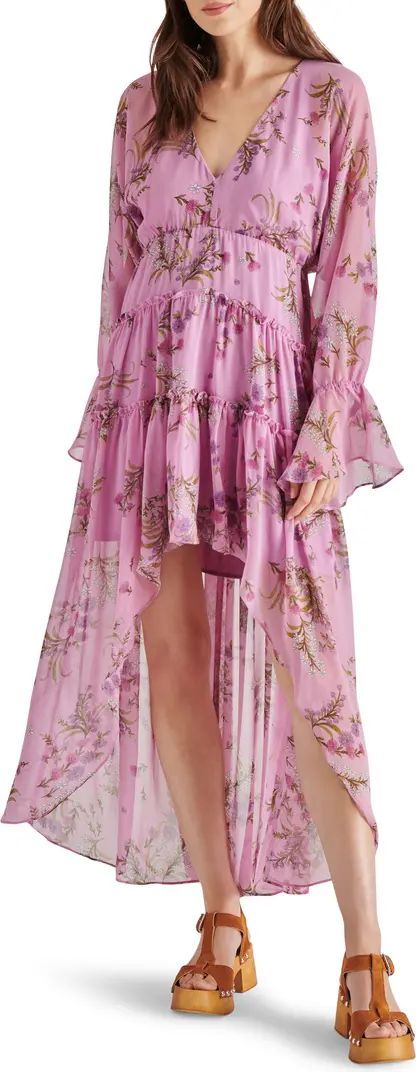 Sol Floral Print Long Sleeve High-Low Dress | Nordstrom