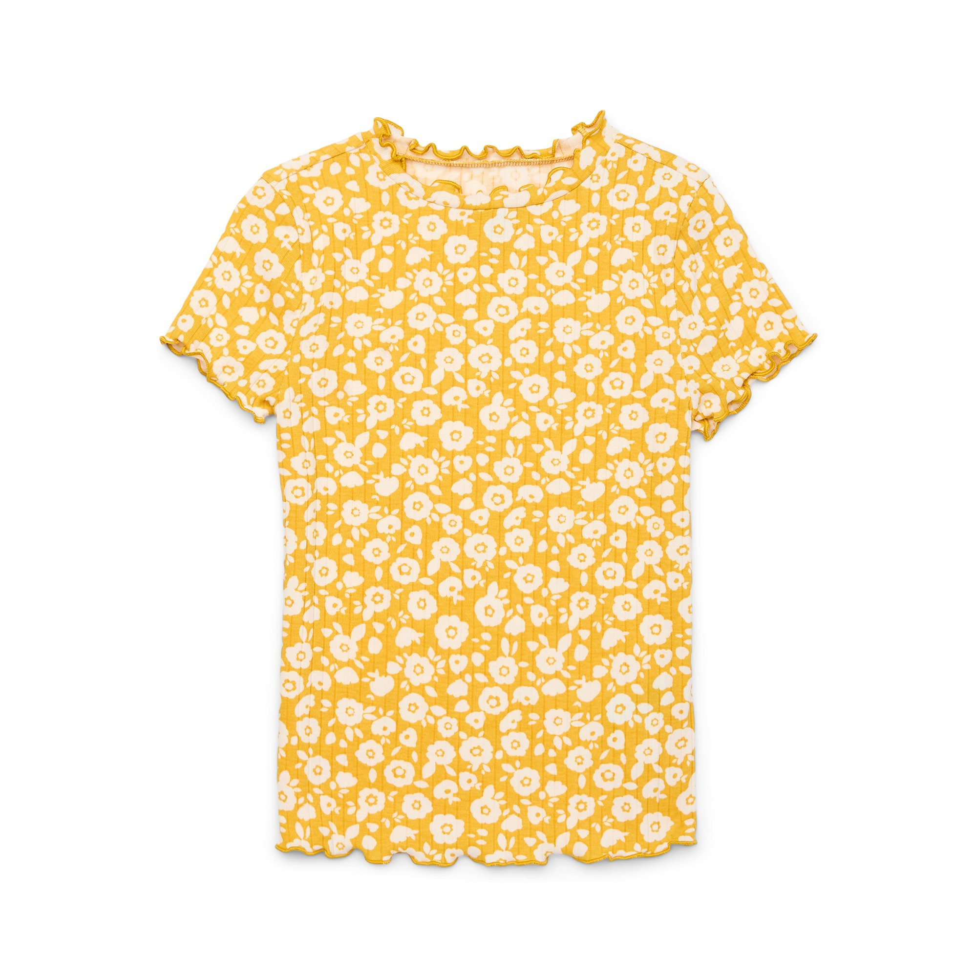 Wonder Nation Girls Wide Rib Top with Short Sleeves, Sizes 4-18 & Plus - Walmart.com | Walmart (US)