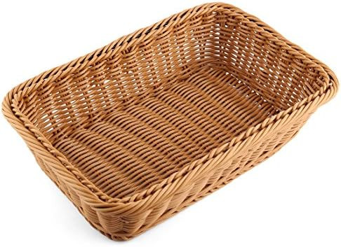 Bread Basket, Yamix Rectangle Imitation Rattan Bread Basket ,Food Serving Baskets,Restaurant Serv... | Amazon (US)