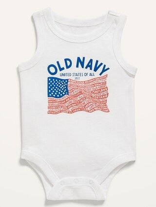 Unisex Sleeveless 2022 "United States of All" Flag Graphic Bodysuit for Baby | Old Navy (US)