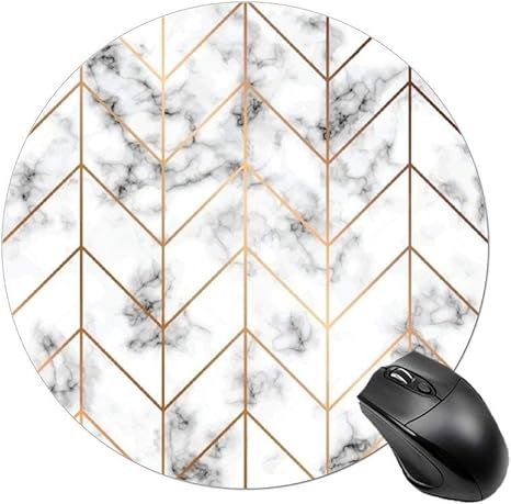 BYBART Mouse Pad, Black White Marble Stripe Mouse Pad Round Non-Slip Rubber Mousepad Office Acces... | Amazon (US)