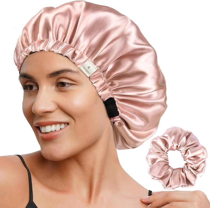 Amazon.com: YANIBEST Double Layer Satin Bonnet Silk Bonnet Adjustable Hair Bonnet for Sleeping Ha... | Amazon (US)