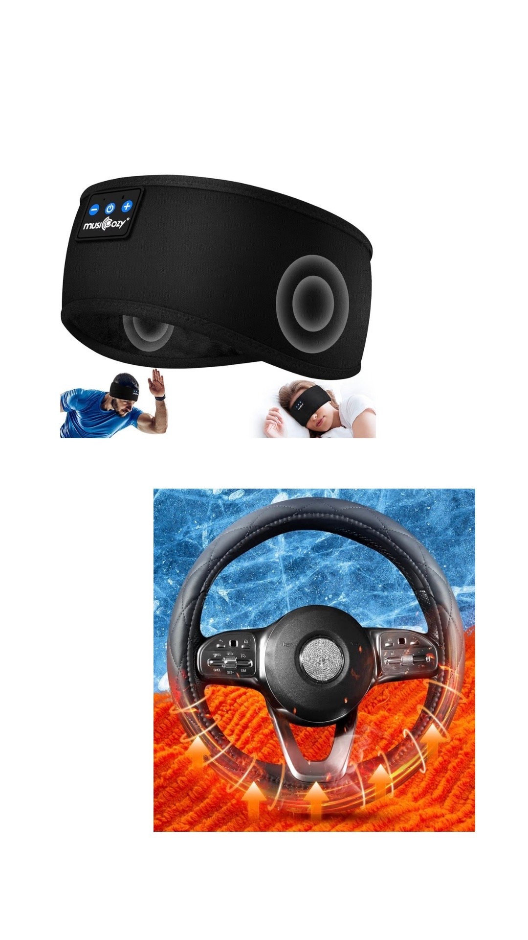 Gifts for him!! 🎁

This heated steering wheel cover is a good gift for someone you know that has an older car without the heated steering wheel feature.

A sleep mask with head phones included so you can listen to music/podcasts to fall asleep. 

#LTKHoliday #LTKFindsUnder50 #LTKGiftGuide