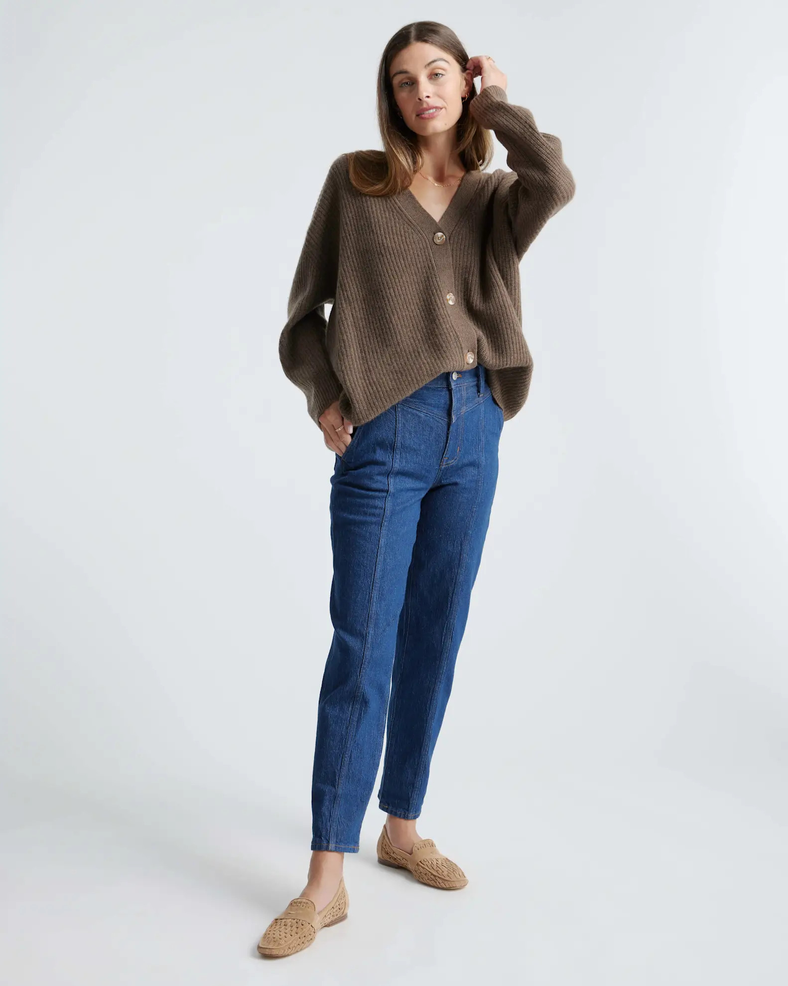 Mongolian Cashmere Oversized Boyfriend Cardigan Sweater | Quince