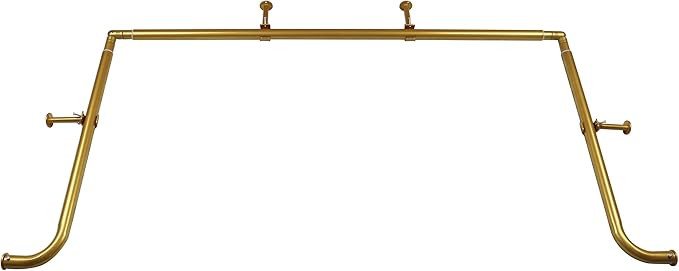 Meriville 1-Inch Diameter Bay Window Curtain Rod Set for Bayview Windows, Gold Finish | Amazon (US)