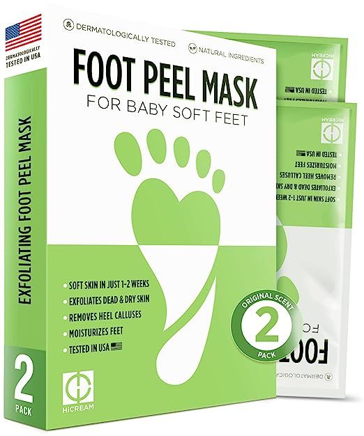 Hicream Foot Peel Mask- 2 Pairs of Regular Skin Exfoliating Foot mask For Cracked Heels, Dead Ski... | Amazon (US)