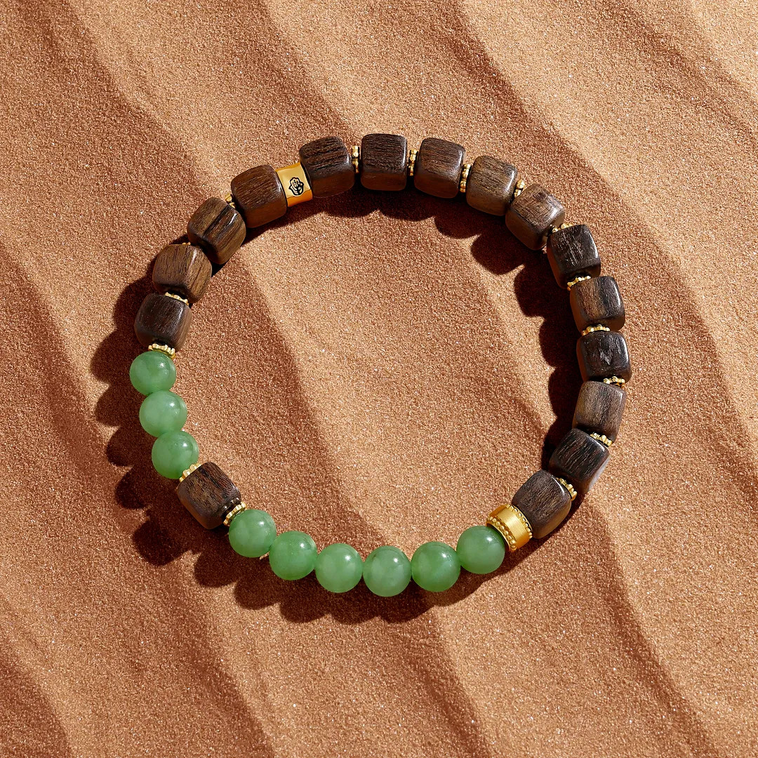 Quiet Resolve Agarwood & Jadeite Bracelet | Unique Spiritual Jewelry and Home Decor | Karma and Luck