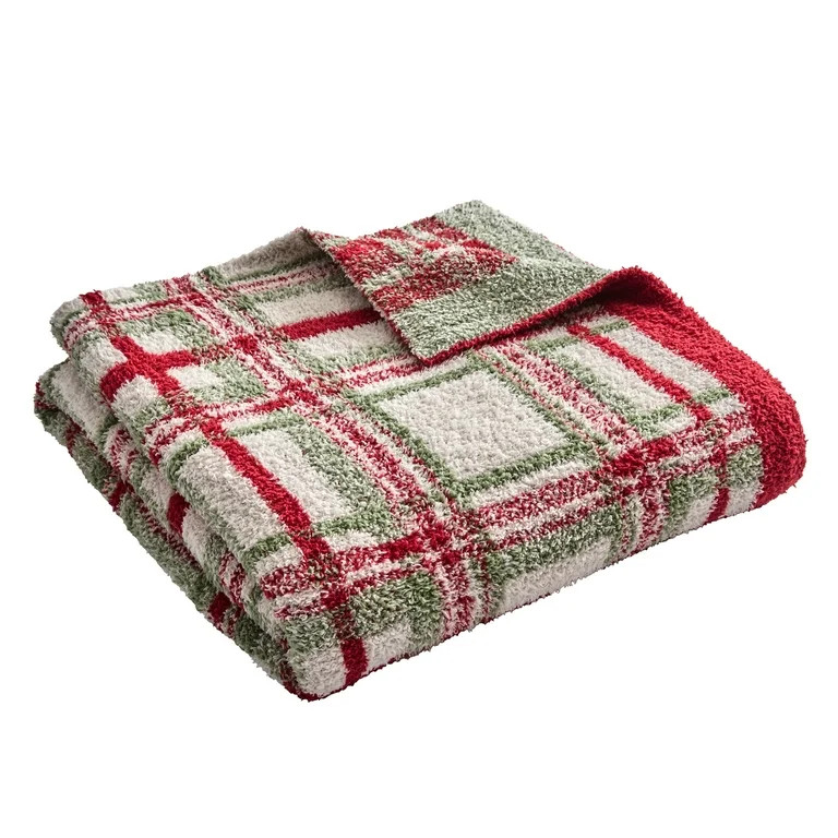 Better Homes & Gardens Cozy Knit Oversized Warm Tartan Plaid Couch Throw Blanket for All Ages | Walmart (US)