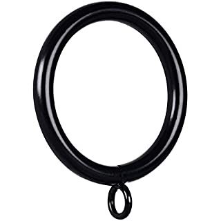 40 PCS Black Curtain Rings with Eyelet Apply for Curtain Rod (1.5 Inch Drapery Rings) | Amazon (US)