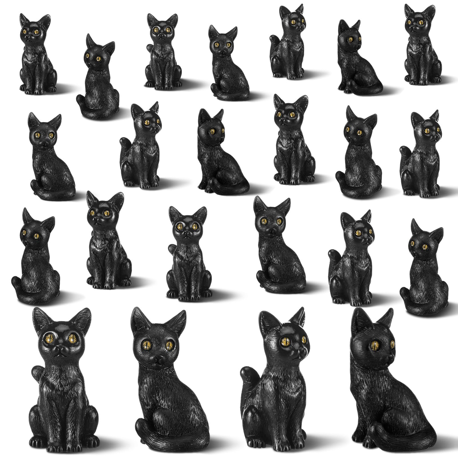 50 Pcs Mini Black Cat Halloween Figures Mini Resin Miniature Animals Garden Decoration Kitten Hal... | Amazon (US)