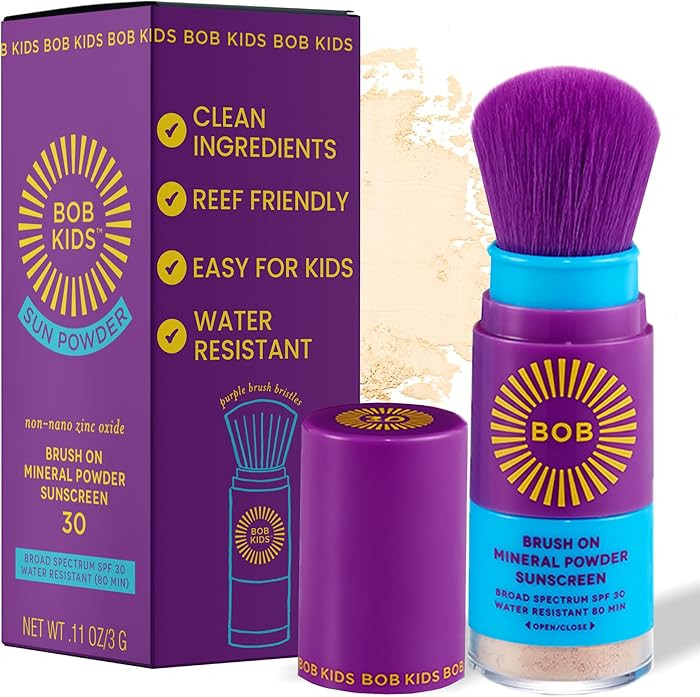 BOB KIDS SPF 30 Brush On Mineral Powder Sunscreen, Broad Spectrum Protection, Water Resistant 80 ... | Amazon (US)