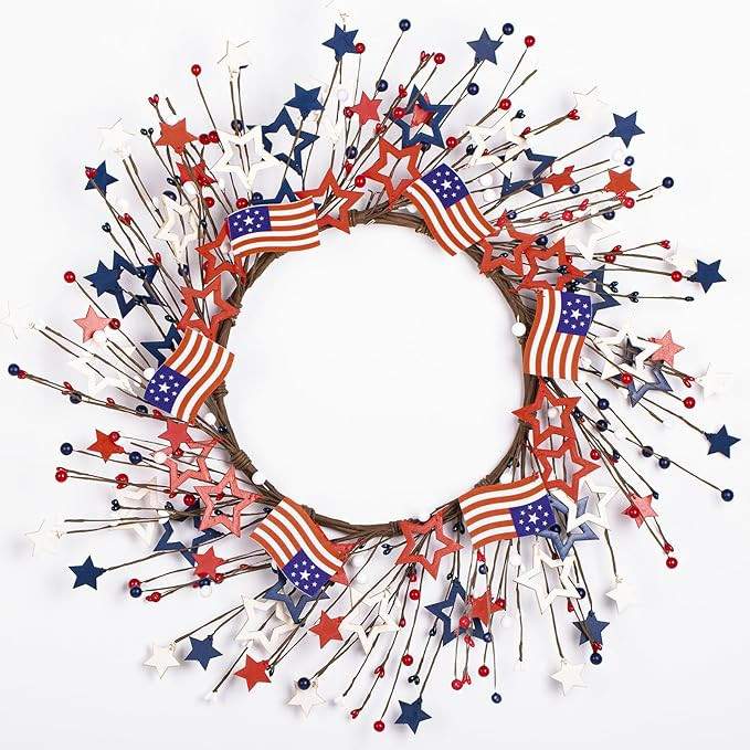Amazon.com: Independence Day Wreath 20inch - 4th of July Wreath, Patriotic Wreath for Front Door,... | Amazon (US)