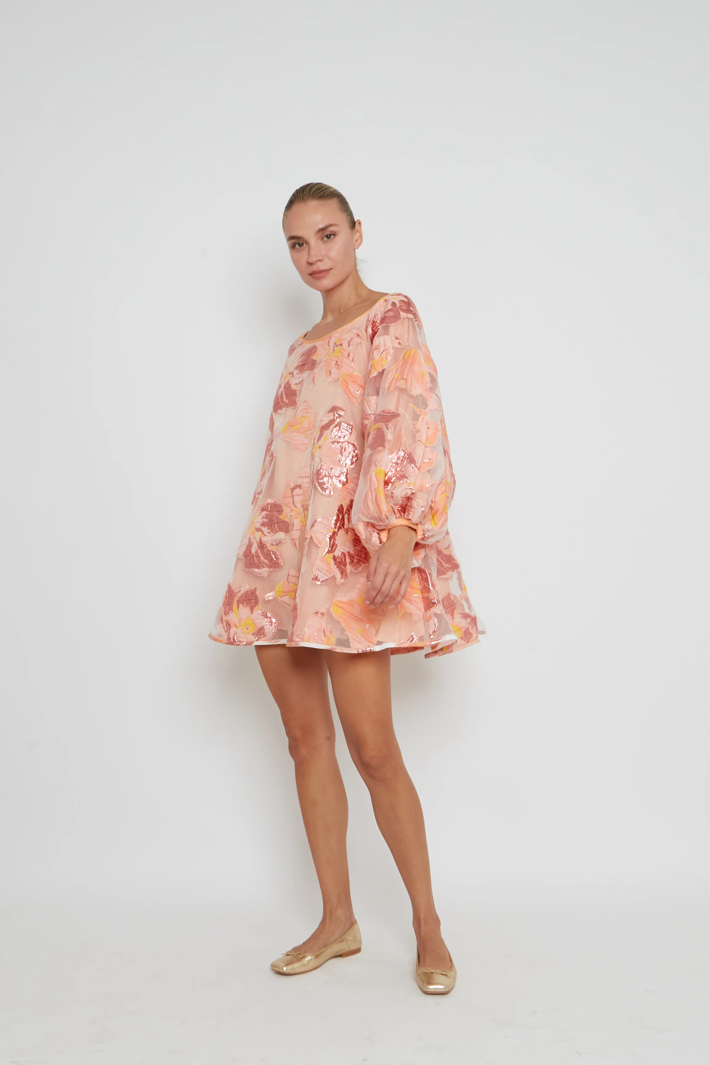 Sunset Magnolia Floral Organza Good Luck Dress | Arianne Elmy