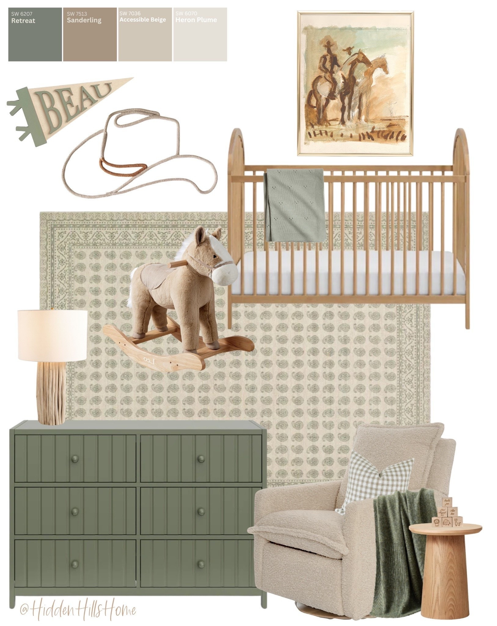 Cowboy themed nursery, western nursery, baby boy room, sage green nursery mood board, home decor ideas, nursery inspiration

#LTKHome #LTKSaleAlert #LTKBaby