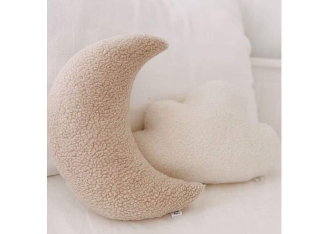 Boucle Pillows Decorative Cushions Cloud Pillow Moon Pillow Star Pillow Beige Nursery Decor Baby ... | Etsy (US)