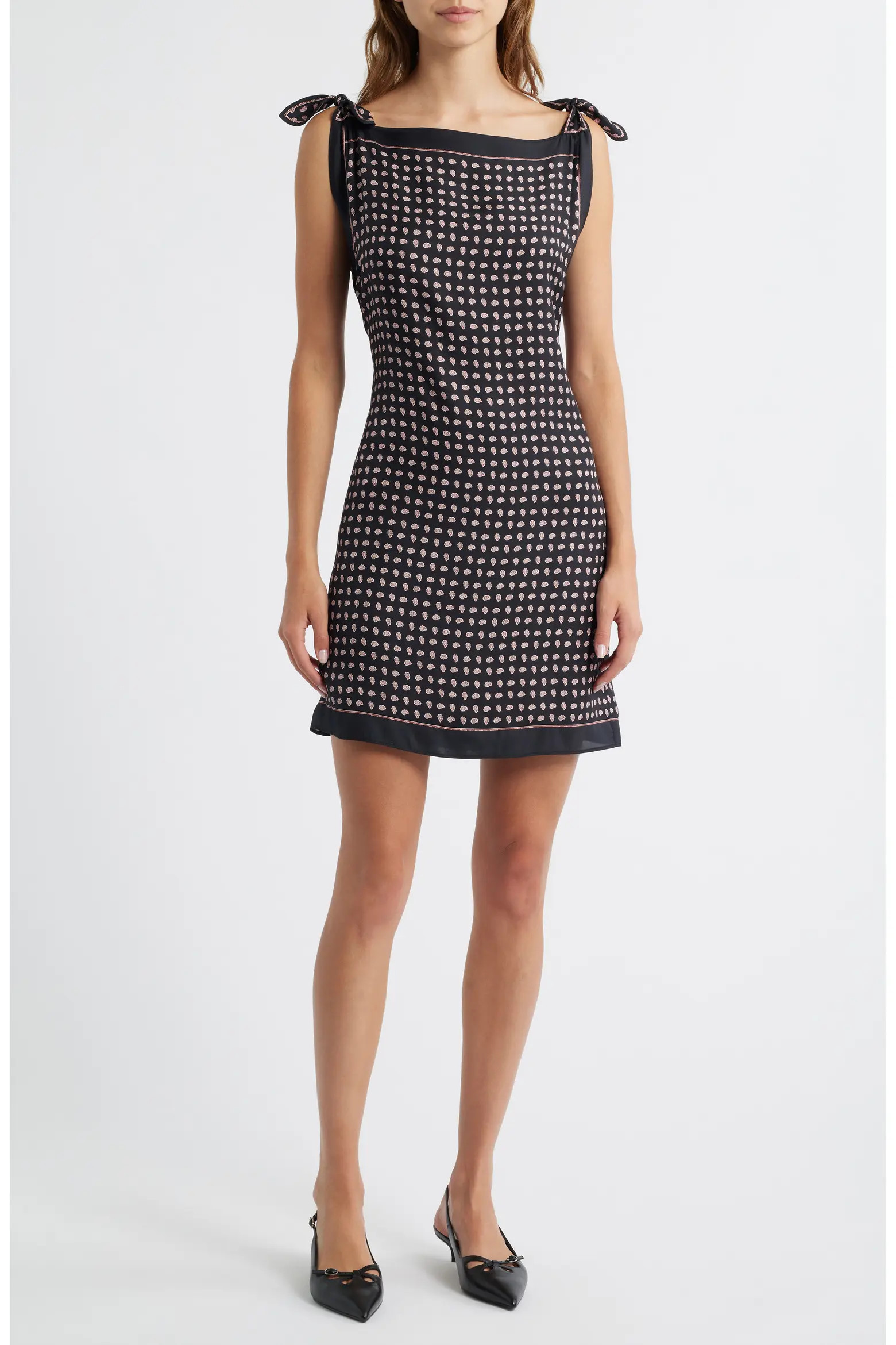 DÔEN Millane Paisley Petal Tie Shoulder Silk Blend Shift Minidress (Women) | Nordstromrack | Nordstrom Rack