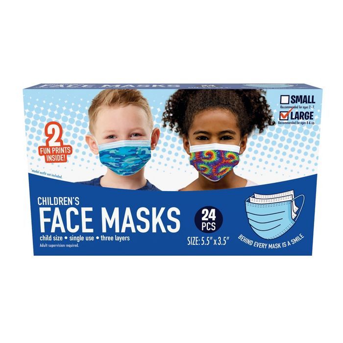 Just Play Kid's Face Mask - L - 24pc | Target