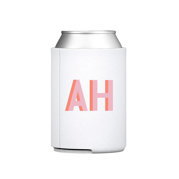 Shadow Monogram Can Cooler | Sprinkled With Pink