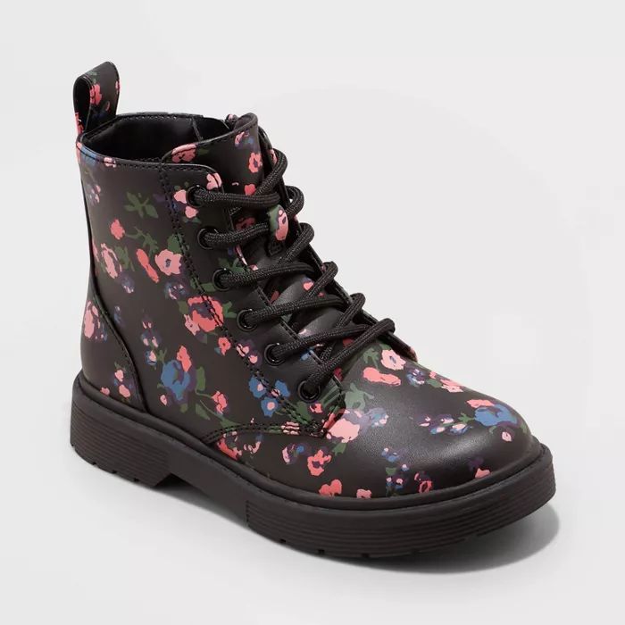 Girls' Zoe Zipper Slip-On Lace-Up Combat Boots - art class™ | Target