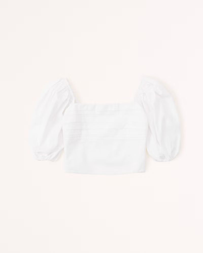 Ruched Bodice Puff Sleeve Top | Abercrombie & Fitch (US)