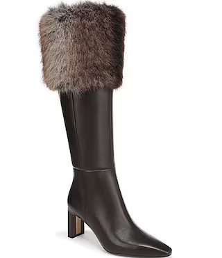 Sam Edelman Sylvia Cozy Leather Fur Detail Tall Boots | Dillard's | Dillard's