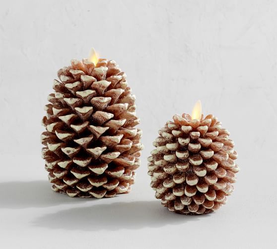 Premium Flickering Flameless Wax Pinecone Candles | Pottery Barn (US)