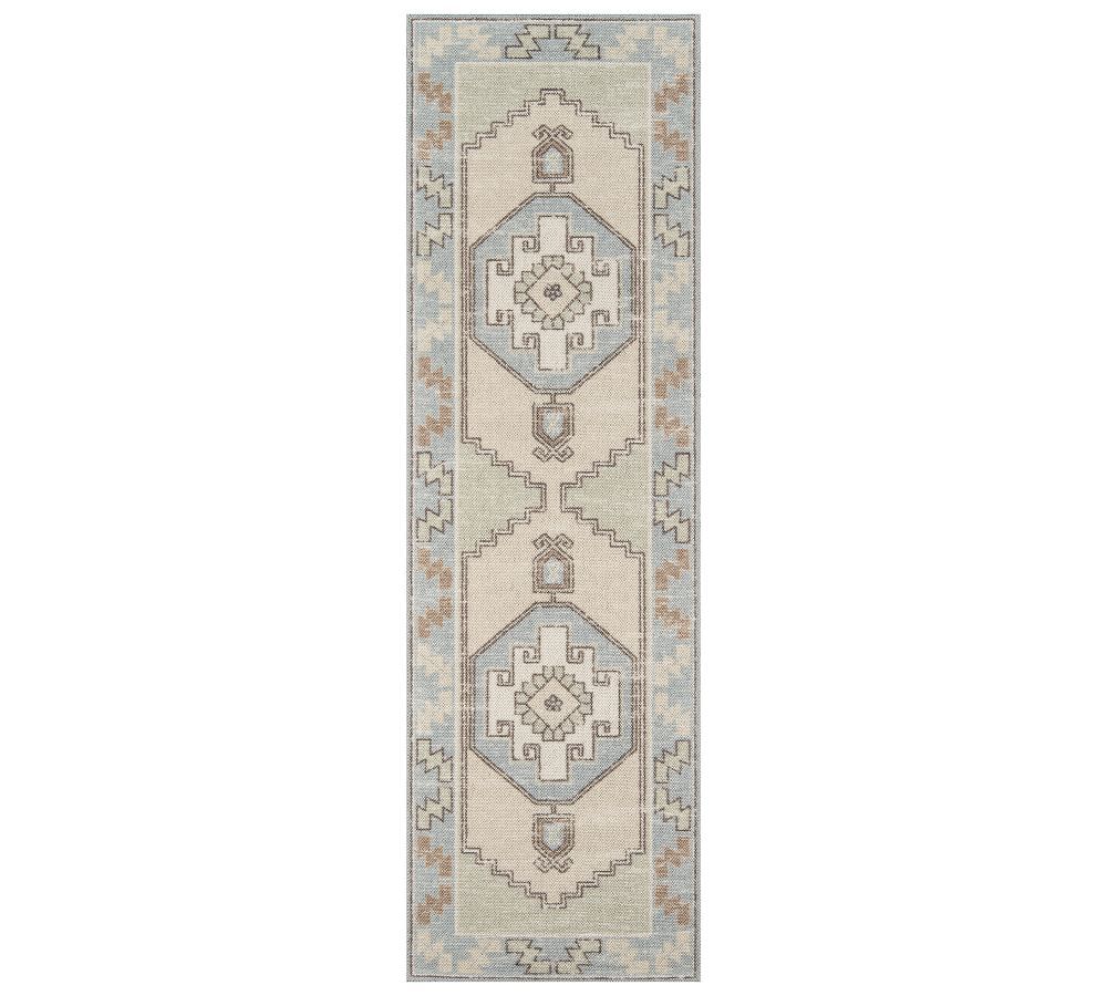 Lenora Rug , 2'3" x 7'6" Runner, Light Blue | Pottery Barn (US)