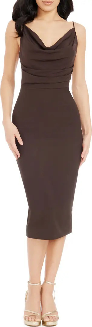 Nikki Cowl Neck Cocktail Midi Dress | Nordstrom