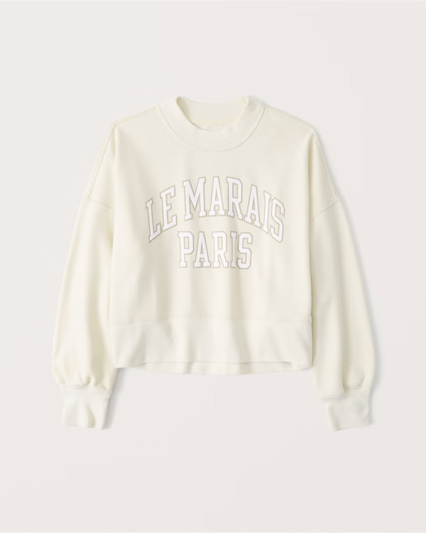 Women's 90s Sharkbite Raglan Graphic Sweatshirt | Women's New Arrivals | Abercrombie.com | Abercrombie & Fitch (US)
