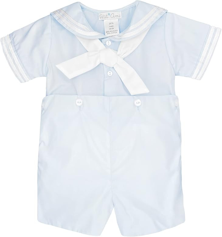 Petit Ami Baby Boys’ 2 Piece Nautical Bobby Suit with Collar | Amazon (US)