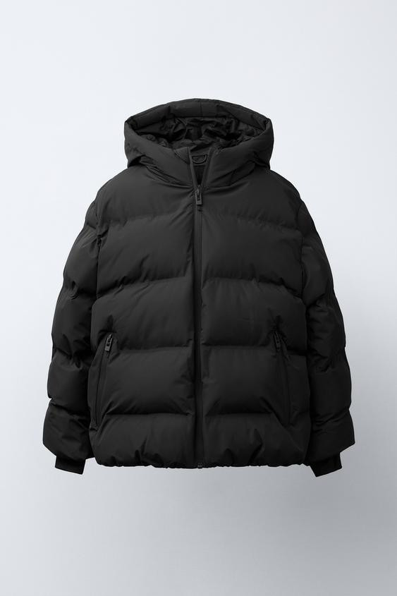 WATER REPELLENT LABEL PUFFER COAT | Zara US
