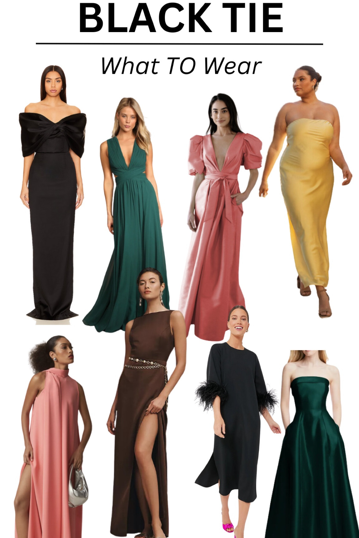 formal, black tie event gowns, formal wear, floor length gown, black tie attire, floor length dress, Black Tie Wedding Attire, Wedding guest, black tie attire, What to wear to a wedding

#LTKwedding