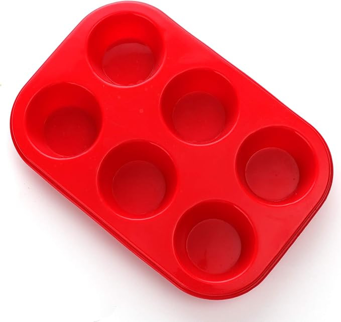 Silicone Muffin Pan, European LFGB Silicone Cupcake Baking Pan, 6 Cup Muffin, Non-Stick Muffin Tr... | Amazon (US)