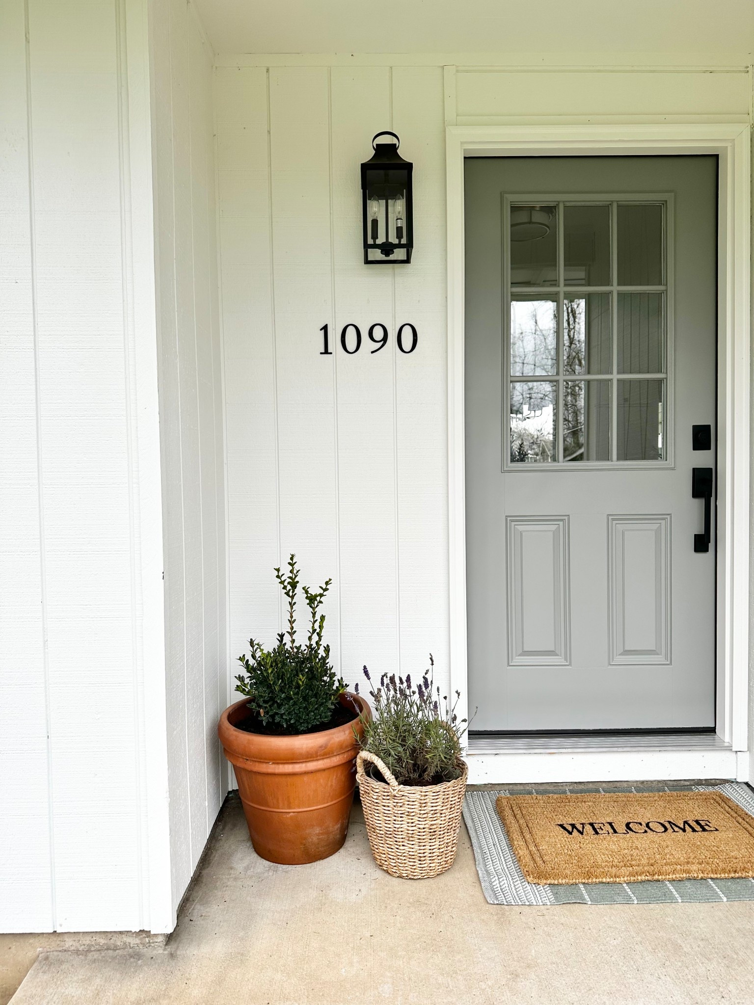 Front porch, doormat, outdoor lighting, exterior lights, front door, outdoor decor, planter pots

#LTKHome