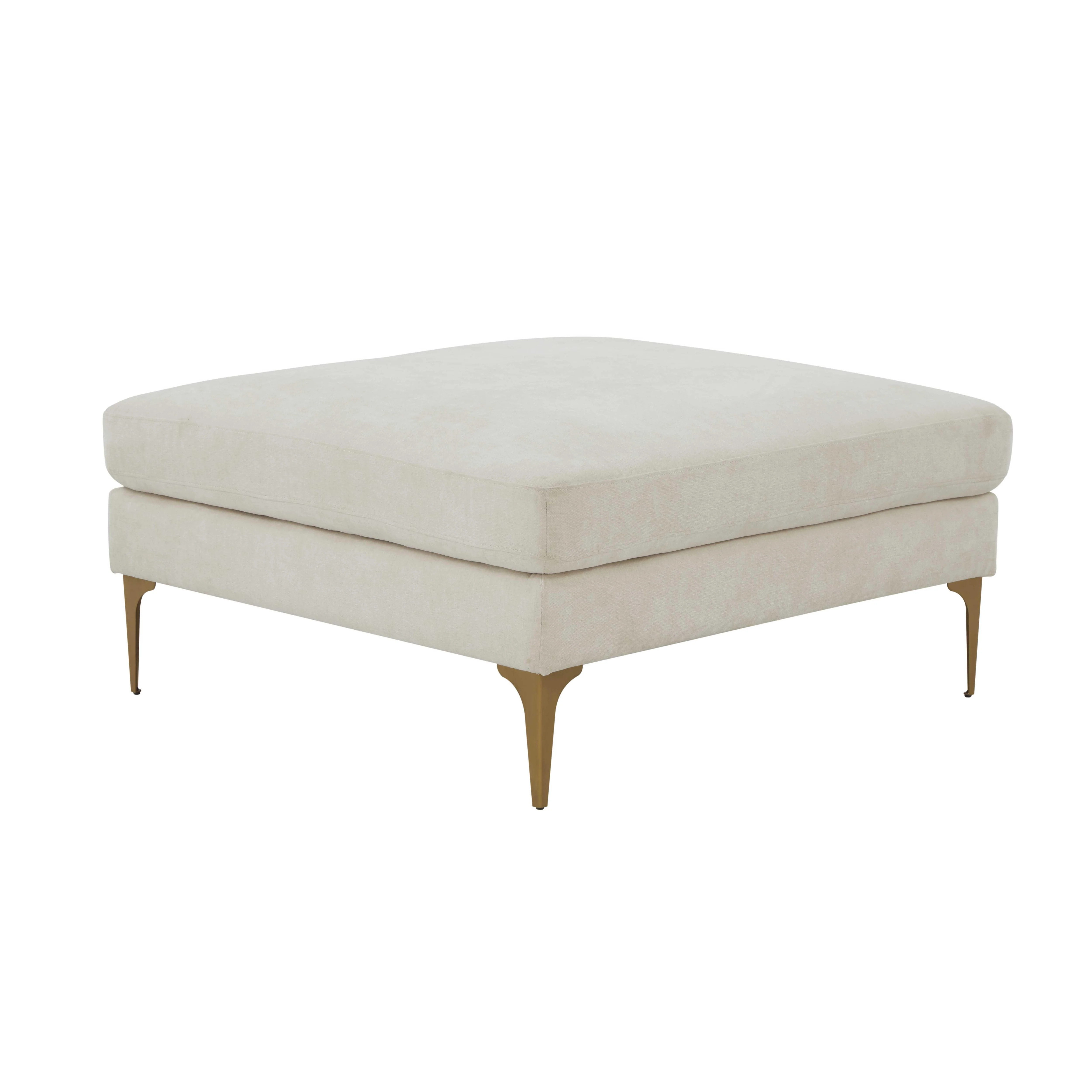 Serena Performance Velvet Ottoman | TOV Furniture