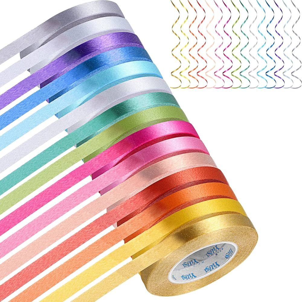 Shappy 15 Rolls Curling Ribbon Metallic Balloon String Roll Assorted Colors Wrapping Ribbons for ... | Amazon (US)