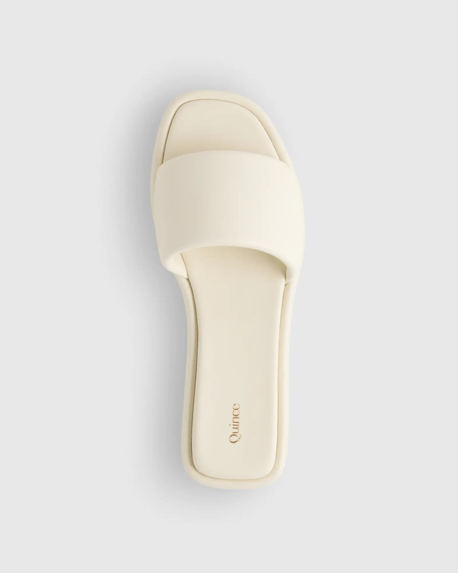 Leather Slide Sandal in Bone | Quince