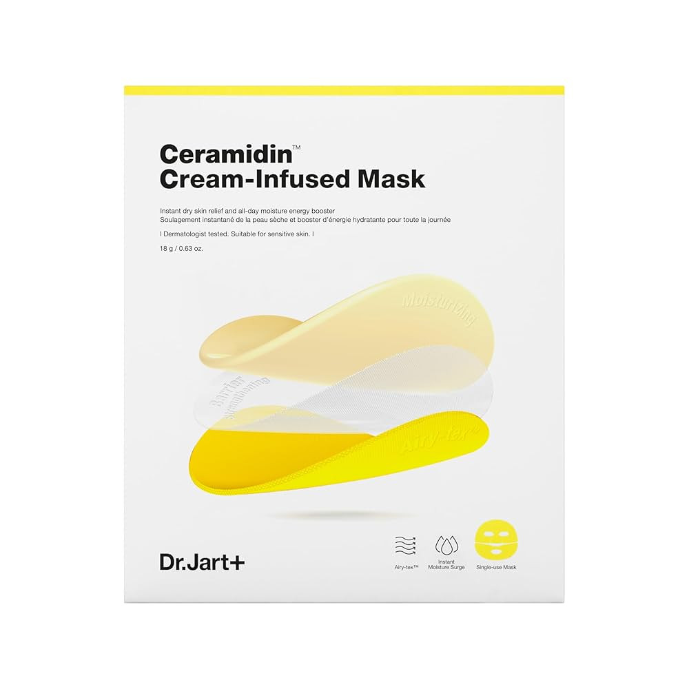 Dr.Jart+ Ceramidin Cream-Infused Face Mask for Dry Skin with Ceramides and Panthenol | Sheet Mask... | Amazon (US)